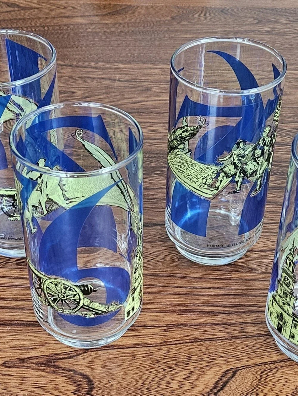 Nine Vintage (1976)Libby Coca Cola Heritage Collecter 8 Oz Glasses.